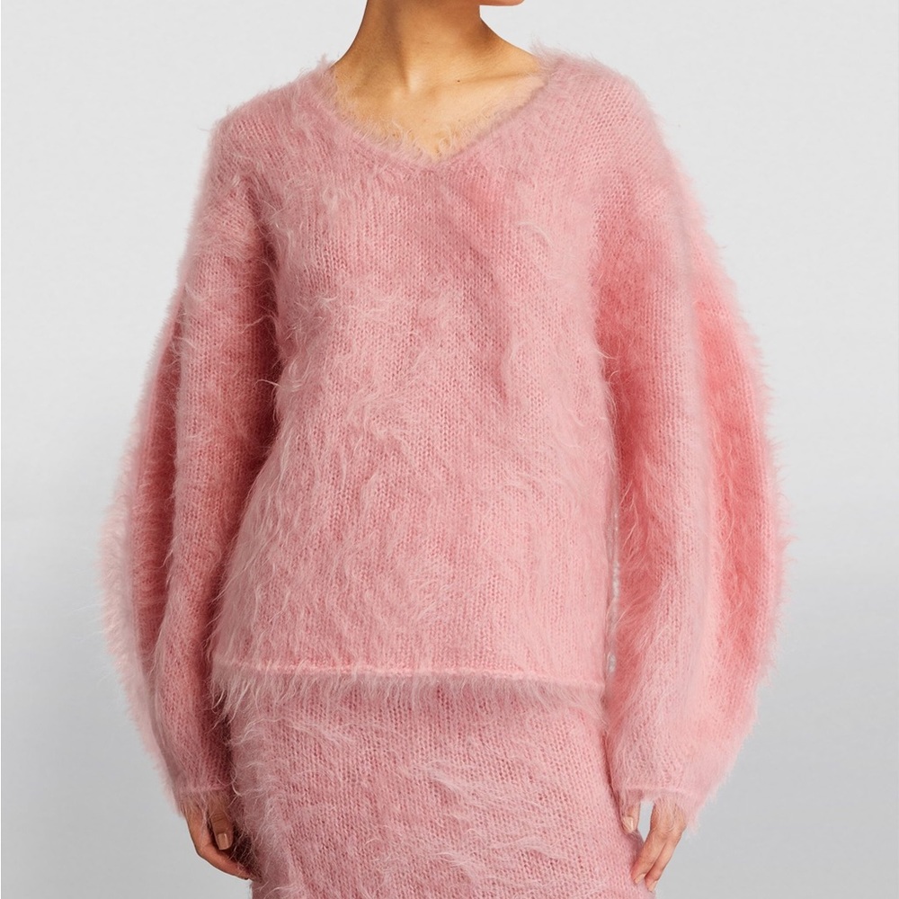 BY MALENE BIRGER Mohair-Blend Haime V-Neck Sweater - Picture 3 of 7